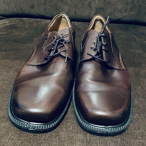 BROWN 45 ECCO Lace Up Leather dress shoes with comfort soles SIZE 11/11.5 US - Picture 2 of 7